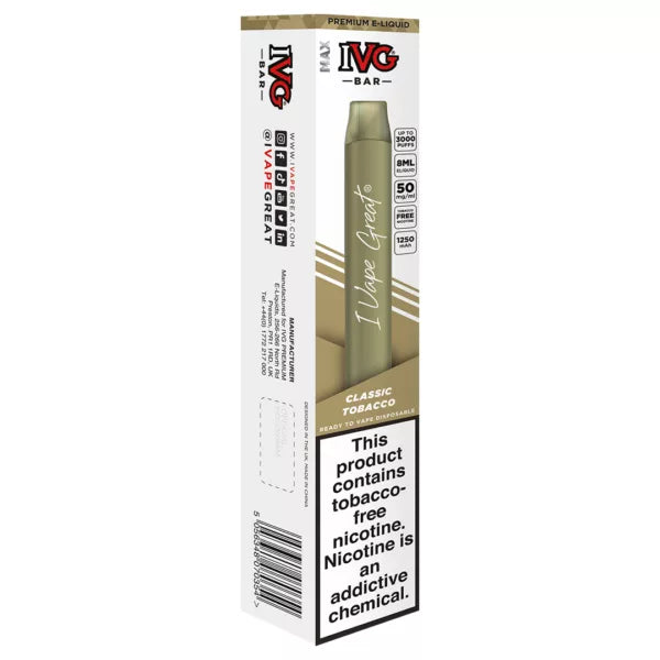 IVG BAR DISPOSABLE 3000 PUFFS - CLASSIC TOBACCO