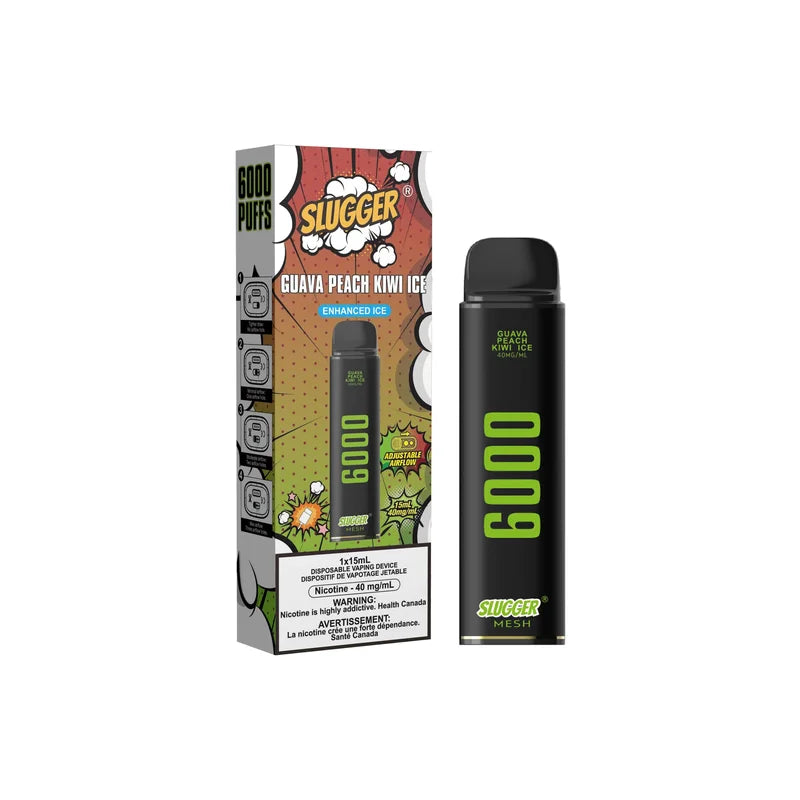 SLUGGER DISPOSABLE 6000 PUFFS GUAVA PEACH KIWI ICE