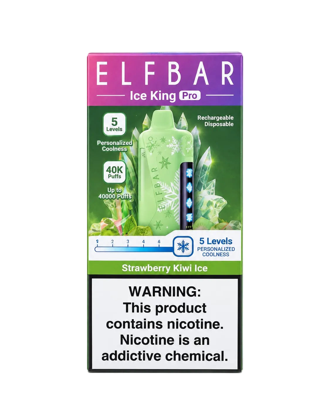 ELFBAR ICE KING PRO STRAWBERRY KIWI ICE – 40,000 Puffs