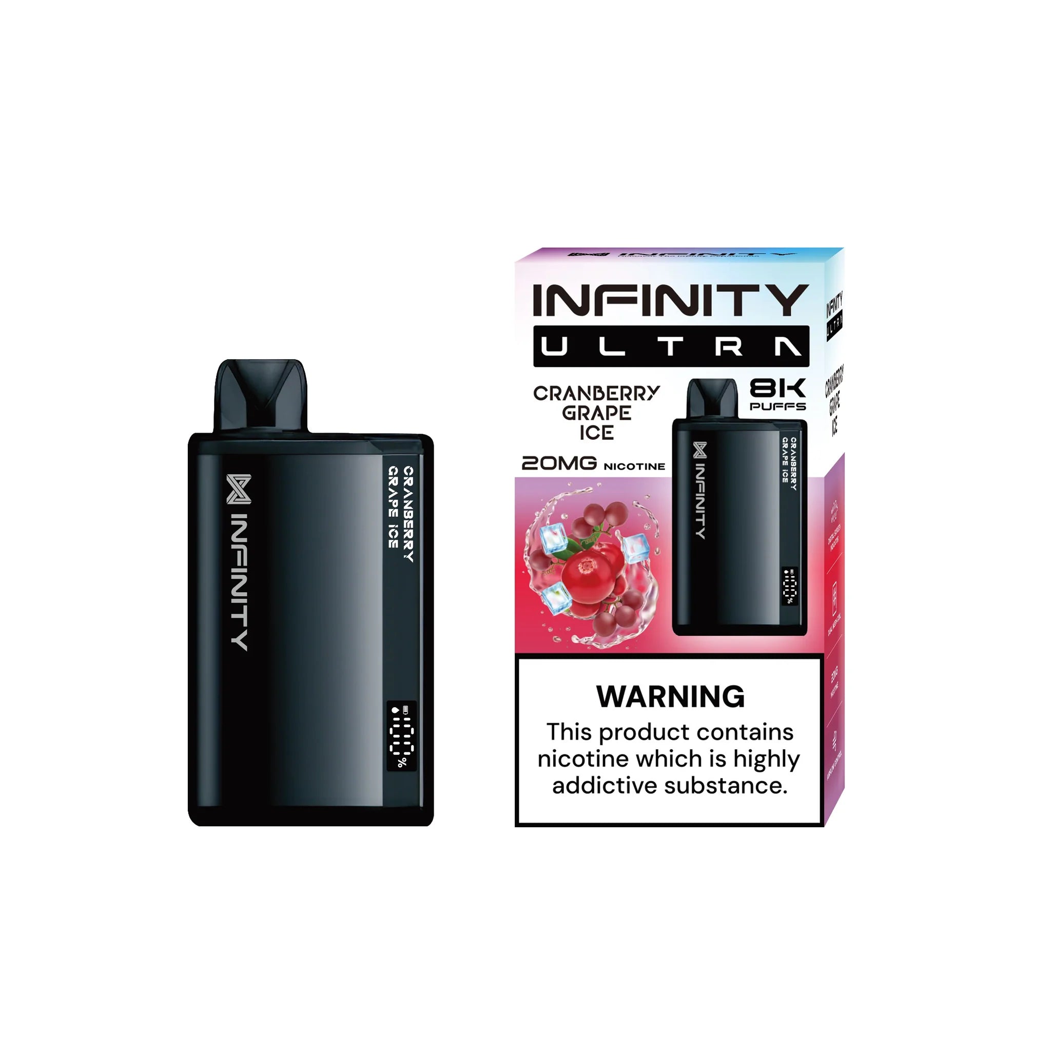 INFINITY ULTRA 8000 PUFFS CRANBERRY GRAPE ICE