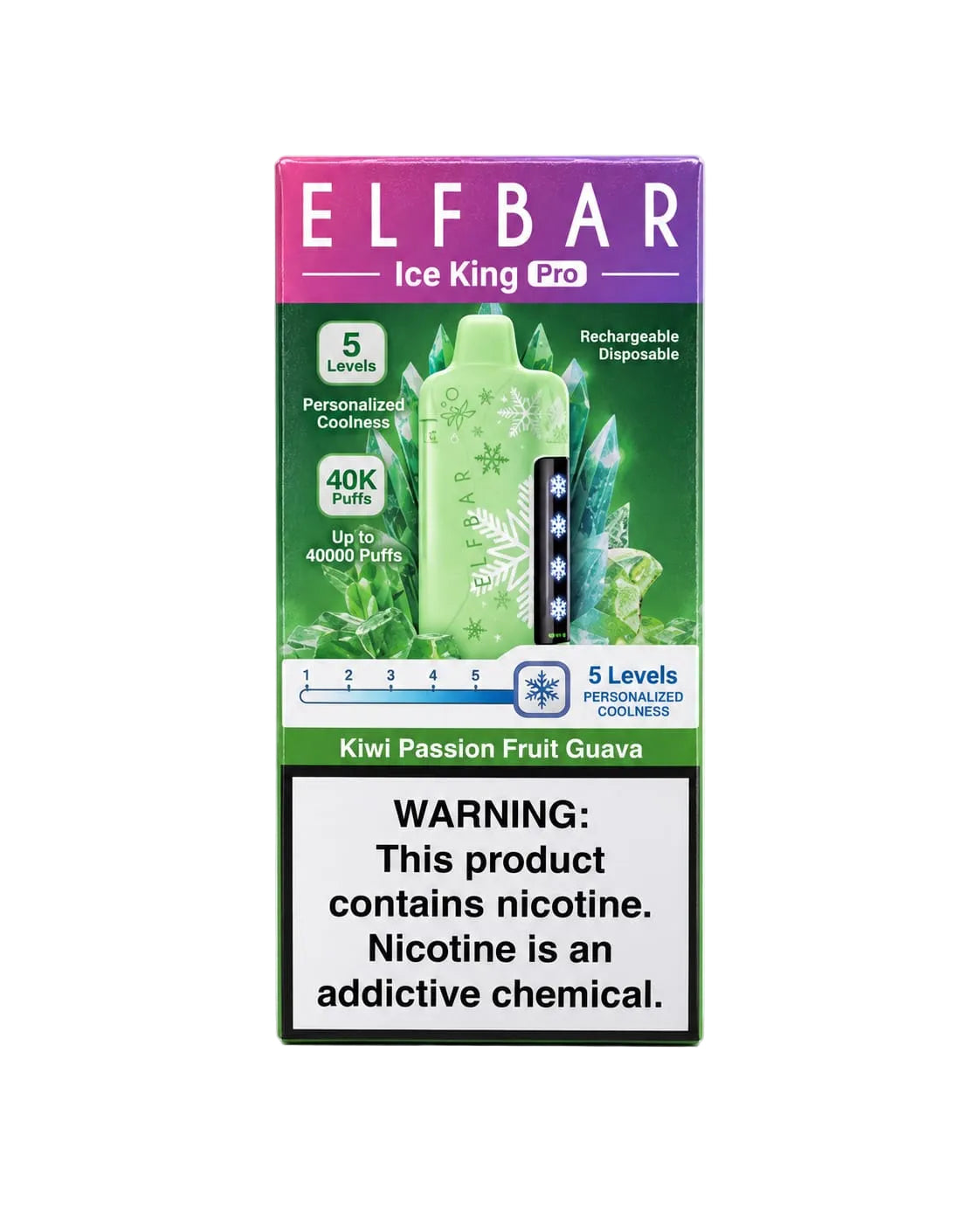 ELFBAR ICE KING PRO KIWI PASSIONFRUIT GUAVA – 40,000 Puffs