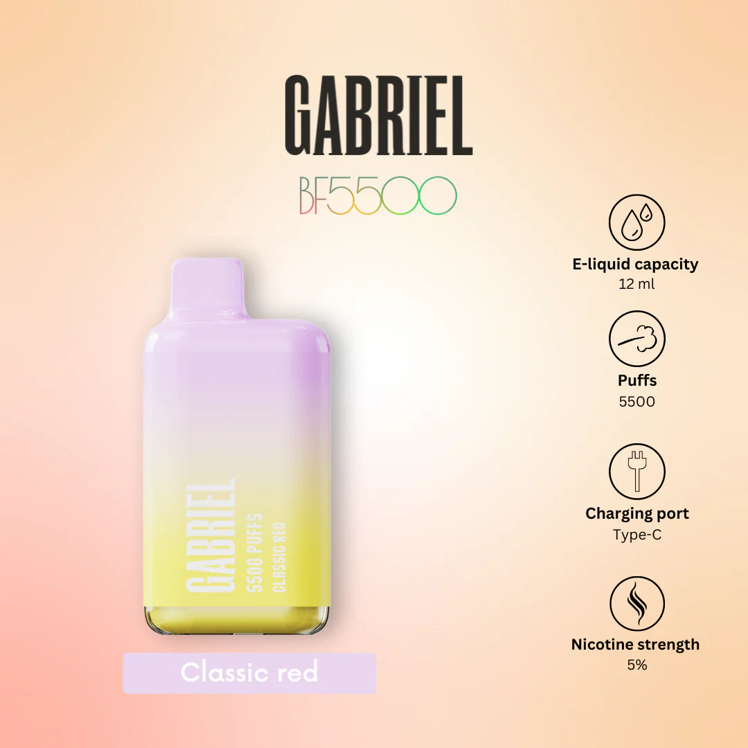 UWELL GABRIEL 5500 PUFFS - RECHARGEABLE - CLASSIC RED