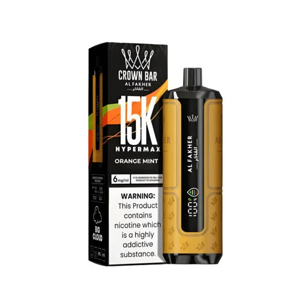 AL FAKHER CROWN BAR DISPOSABLE ORANGE MINT 15000 PUFFS