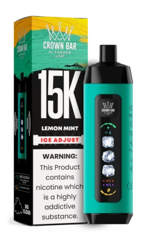 AL FAKHER CROWN BAR ICE ADJUCT DISPOSABLE LEMON MINT 15K PUFFS