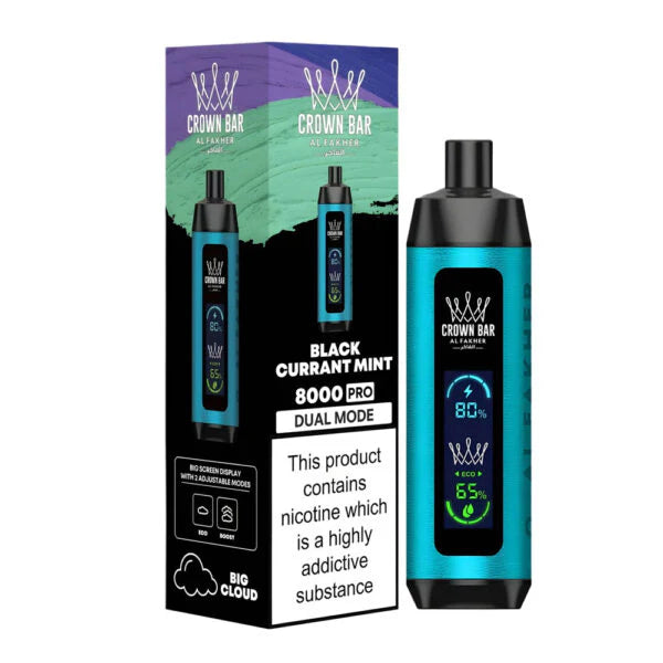 AL FAKHER CROWN BAR DISPOSABLE  BLACK CURRENT MINT 8000 PUFFS