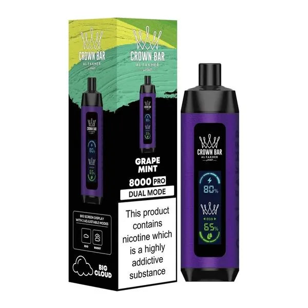 AL FAKHER CROWN BAR DISPOSABLE GRAPE MINT 8000 PUFFS