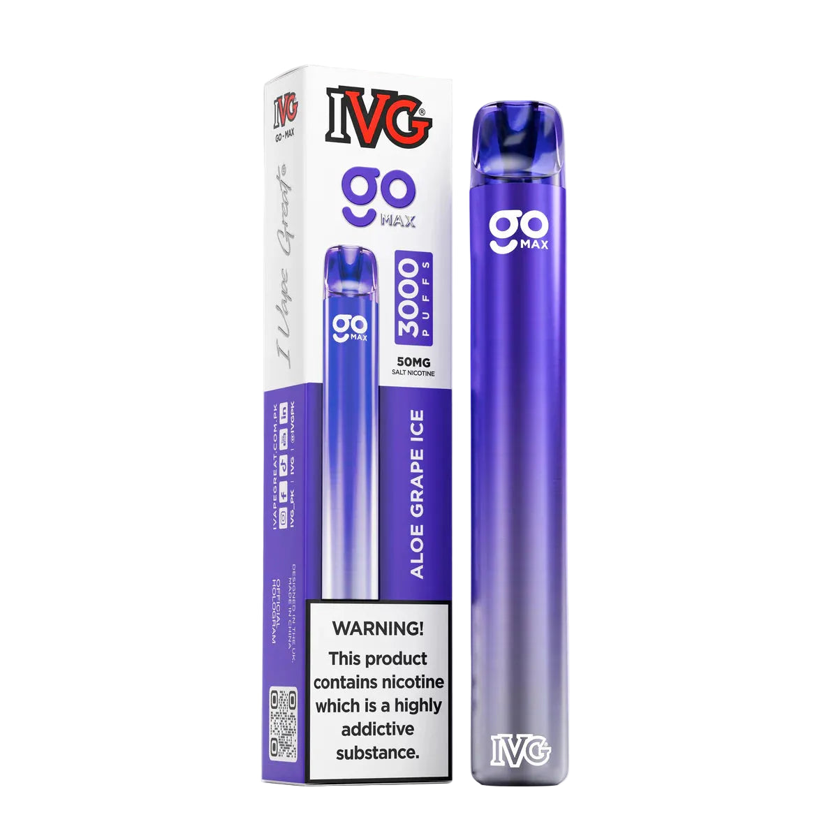IVG GO MAX 3000 PUFFS- ALOE GRAPE ICE