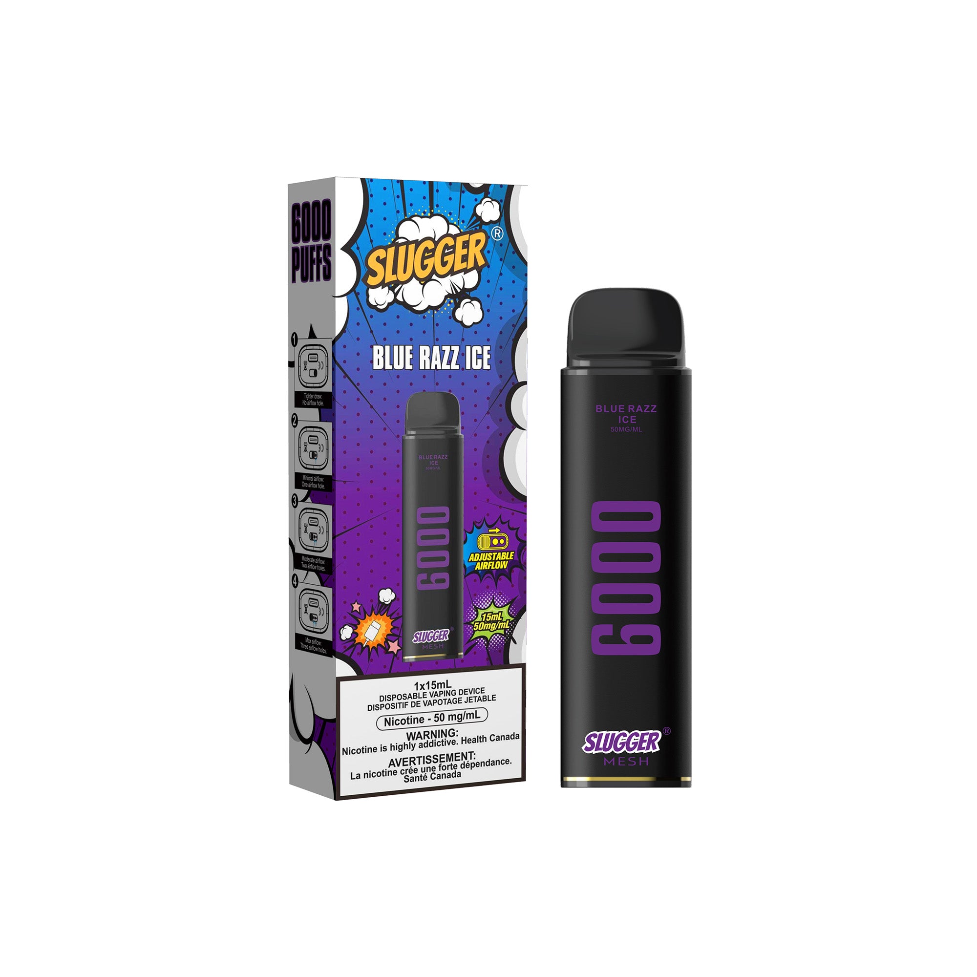 SLUGGER DISPOSABLE 6000 PUFFS BLUE RAZZ ICE