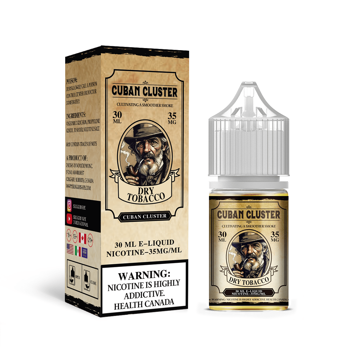 SLUGGER CUBAN CLUSTER SERIES - DRY TOBACCO 30ML
