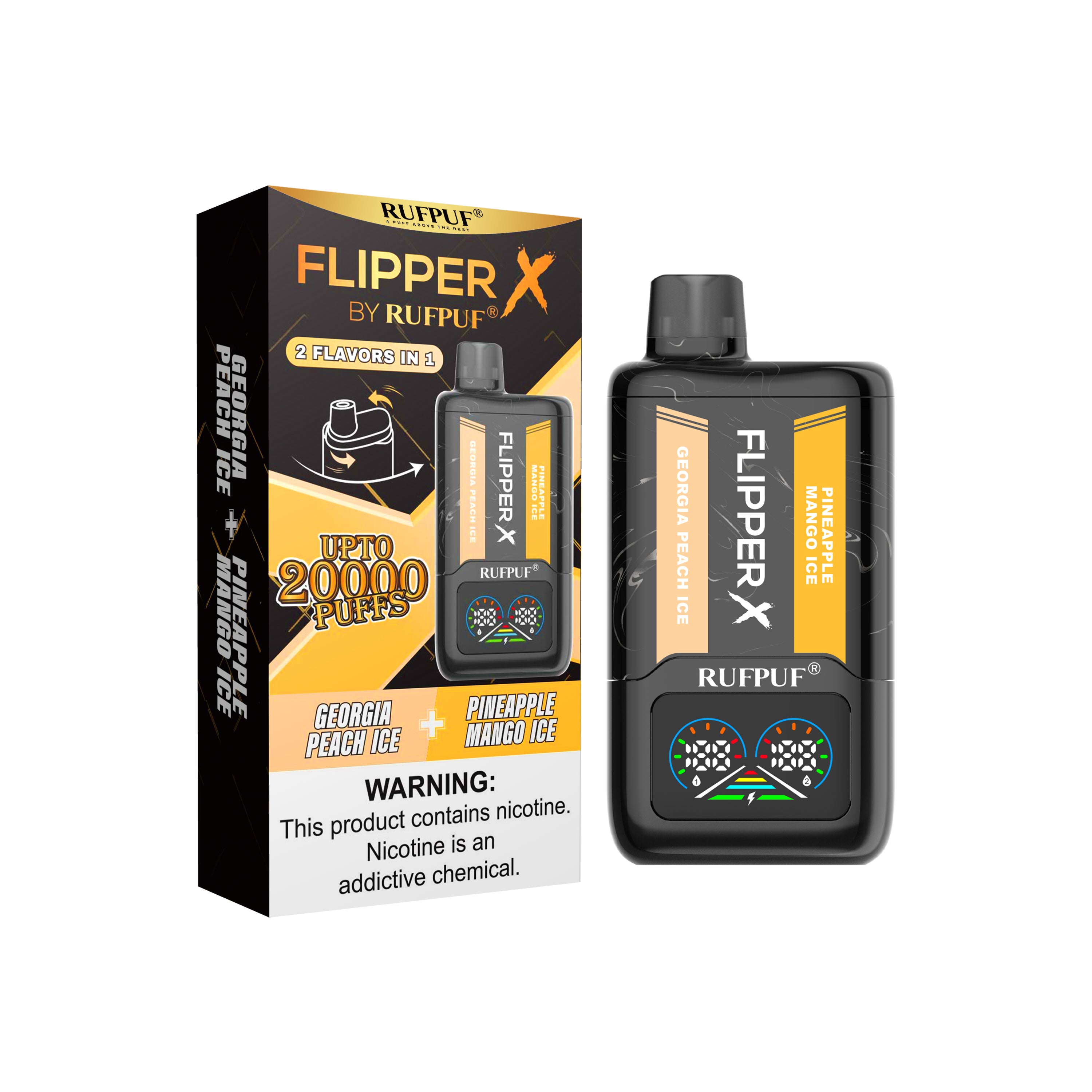 FLIPPER X 20K PUFFS GEORGIA PEACH + PINEAPPLE MANGO