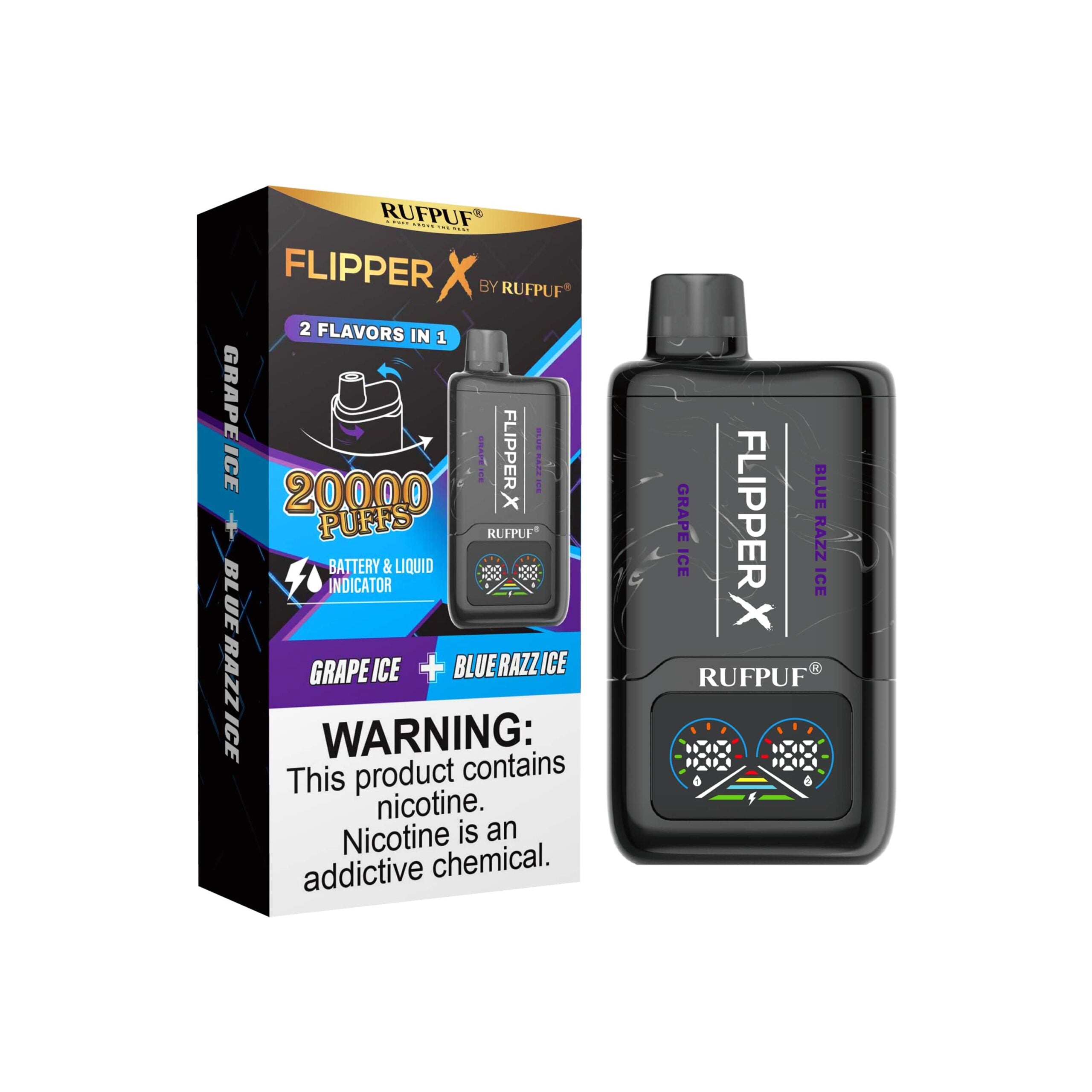 FLIPPER X 20K PUFFS - Blue Razz Ice + Grape Ice
