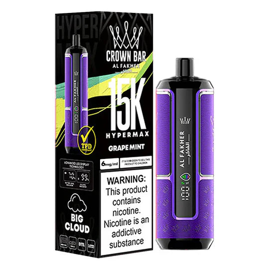 AL FAKHER CROWN BAR DISPOSABLE GRAPE MINT 15000 PUFFS
