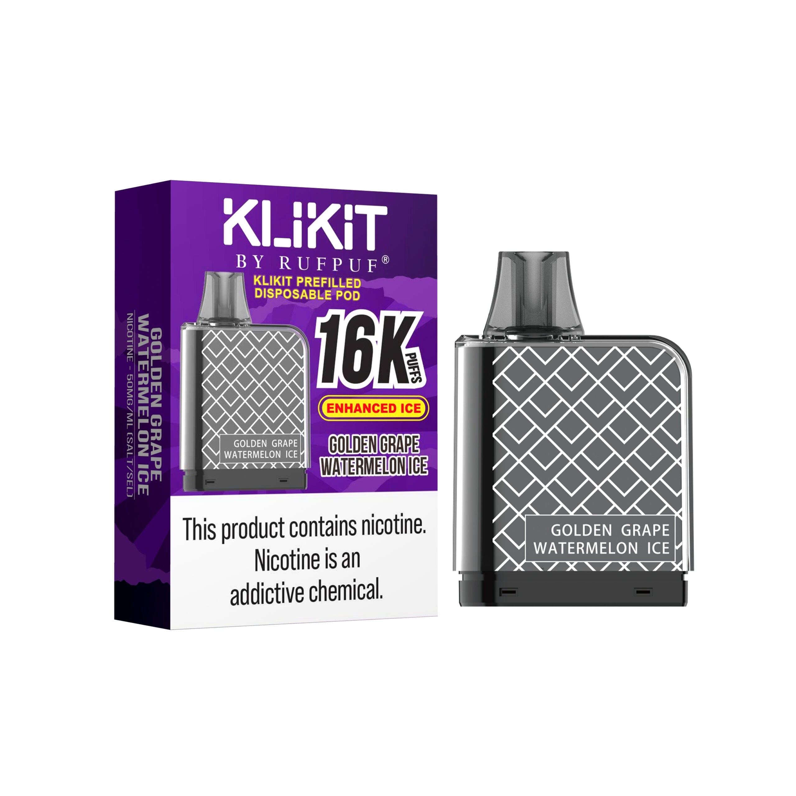 KLIKIT 16K PUFFS 50MG - GOLDEN GRAPE WATERMELON ICE