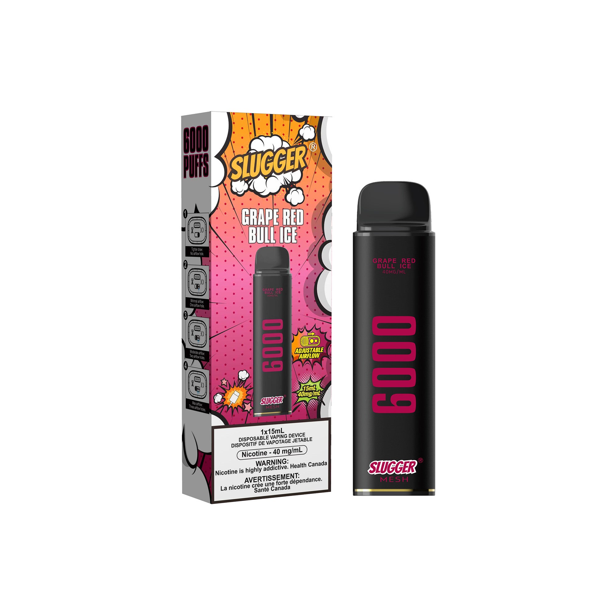 SLUGGER DISPOSABLE 6000 PUFFS GRAPE REDBULL