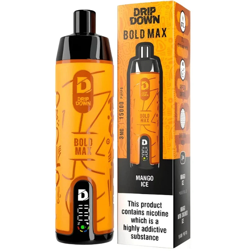 DRIP DOWN BOLD MAX 15000 PUFFS 3MG DISPOSABLE - MANGO ICE