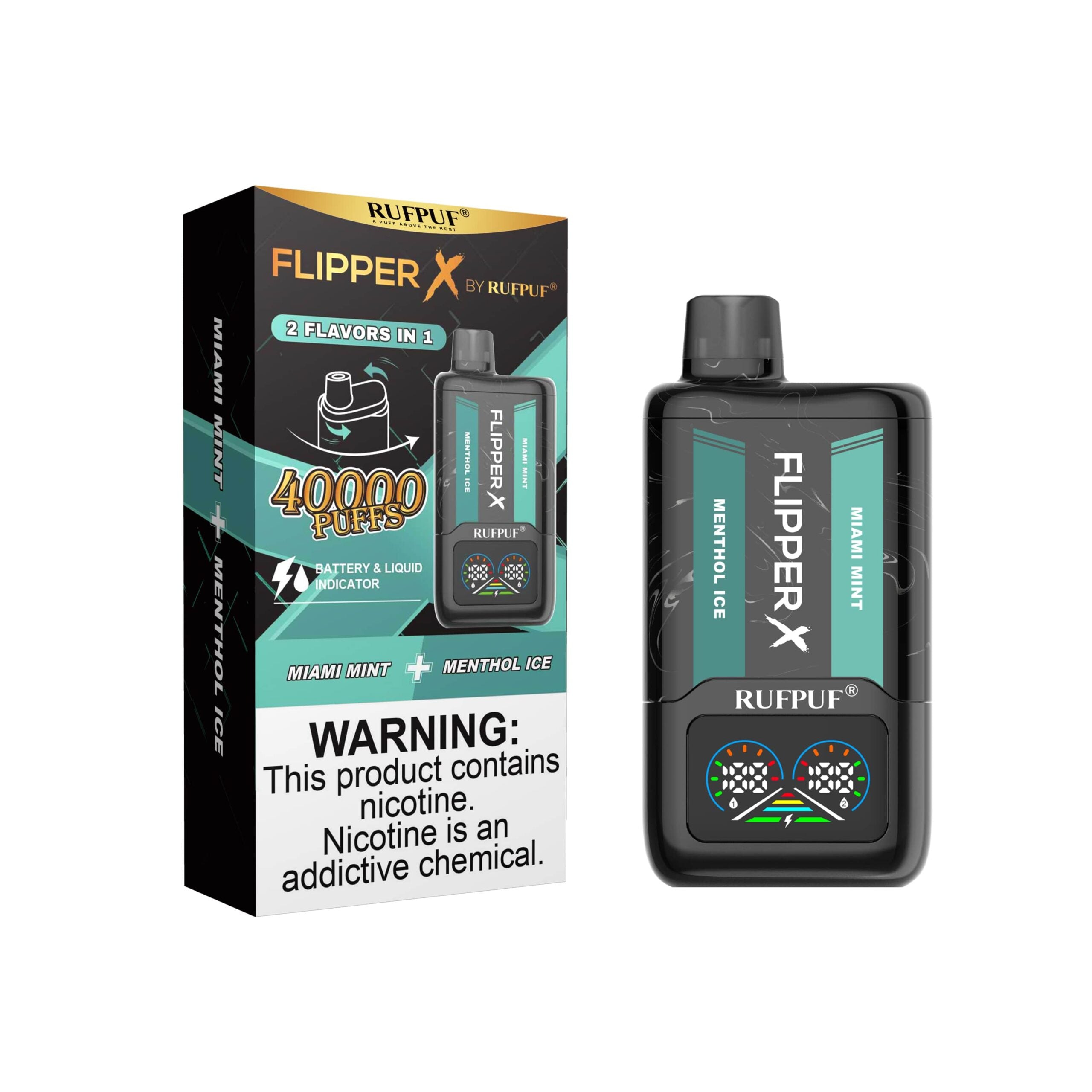 FLIPPER X 40K PUFFS  MIAMI MINT + MENTHOL ICE