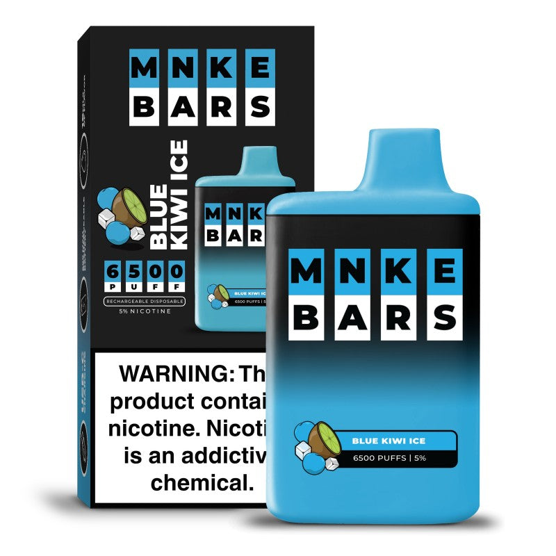 MNKE BARS DISPOSABLE – 6500 PUFFS - BLUE KIWI ICE