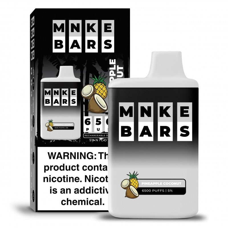 MNKE BARS DISPOSABLE – 6500 PUFFS - PINEAPPLE COCONUT / 50 MG