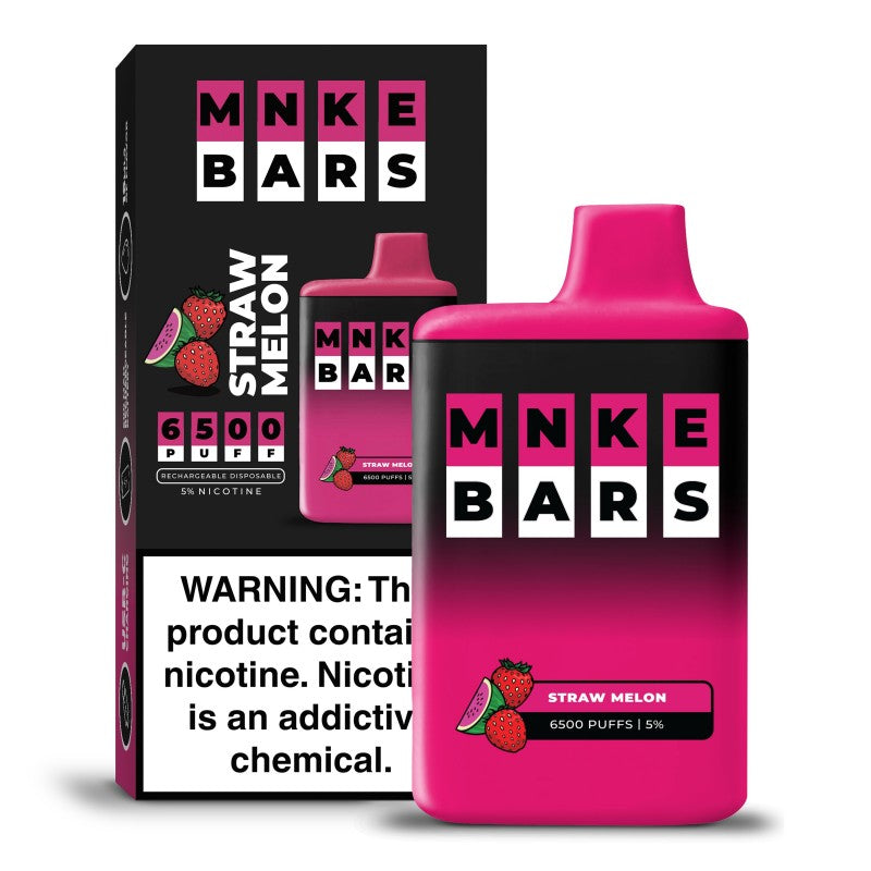 MNKE BARS DISPOSABLE – 6500 PUFFS - STRAW MELON / 50 MG