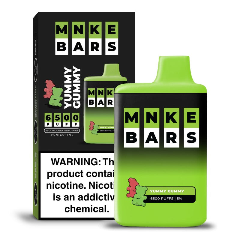 MNKE BARS DISPOSABLE – 6500 PUFFS - YUMMY GUMMY / 50 MG