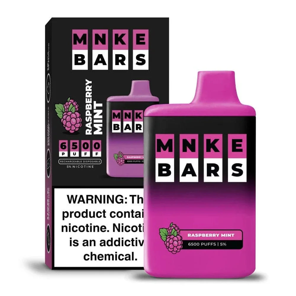 MNKE BARS DISPOSABLE – 6500 PUFFS - RASBERRY MINT