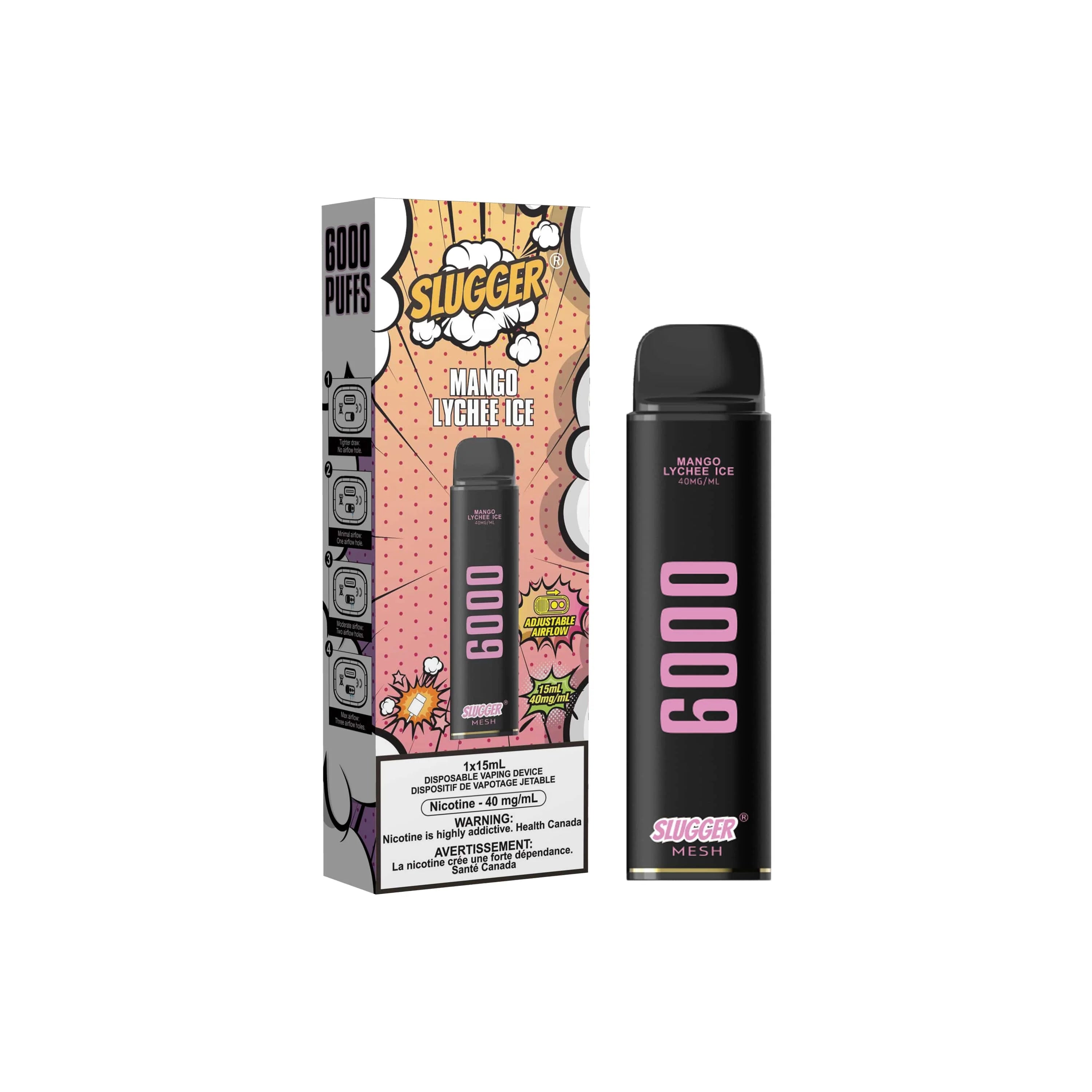 SLUGGER DISPOSABLE 6000 PUFFS MANGO LYCHEE ICE