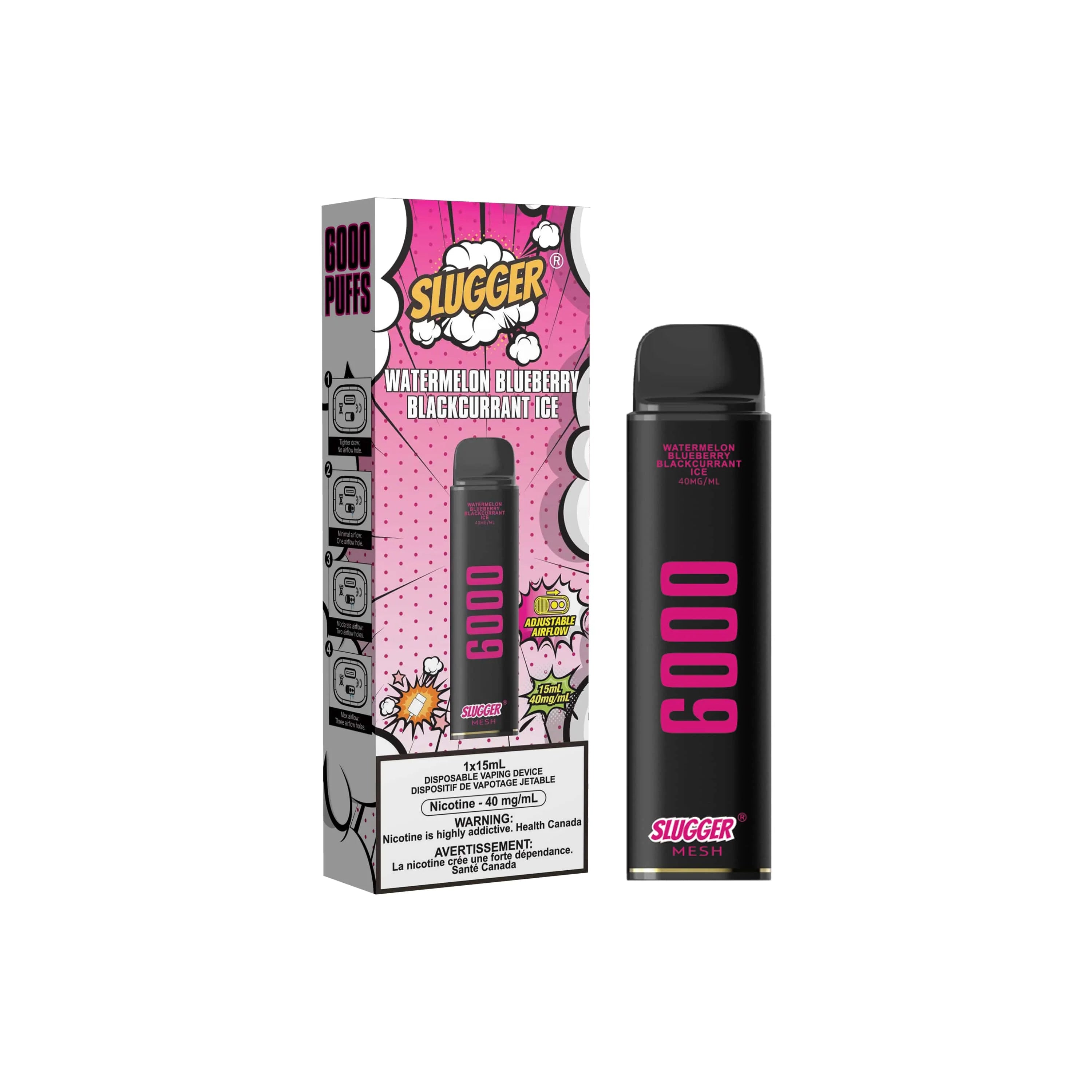 SLUGGER DISPOSABLE 6000 PUFFS WATERMELON BLUEBERRY BLACKCURRENT ICE