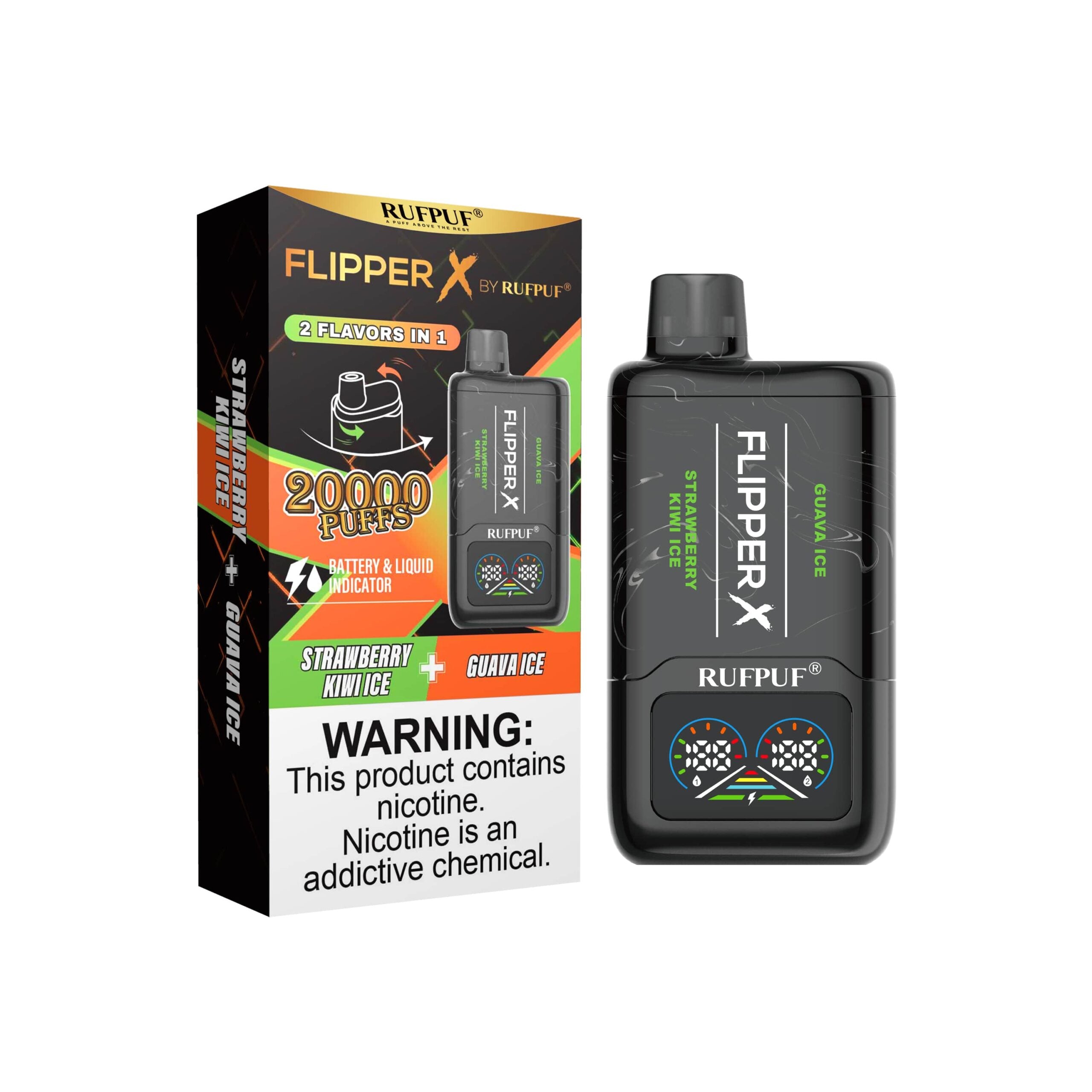 FLIPPER X 20K PUFFS - Guava Ice + Strawberry Kiwi Ice