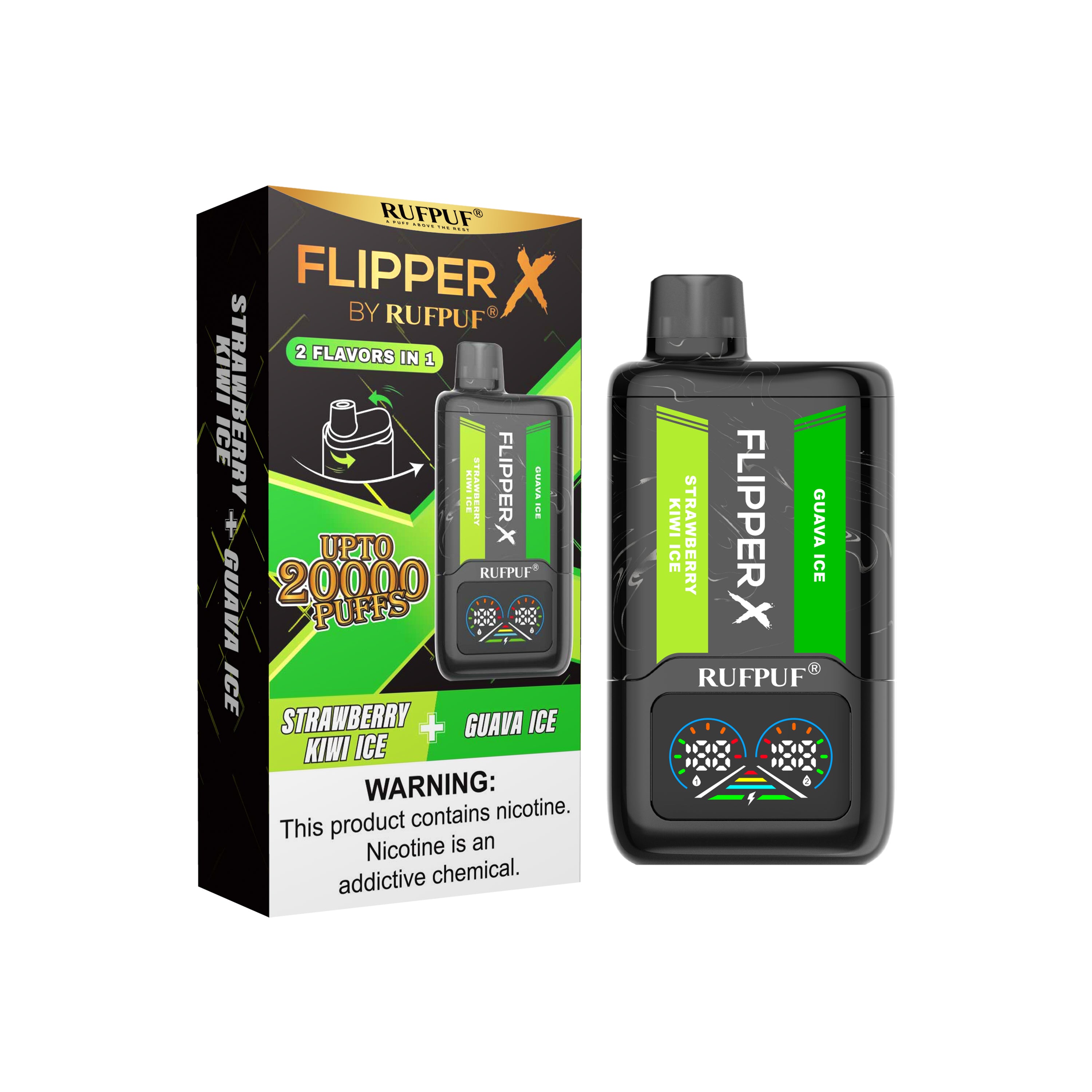 FLIPPER X 20K PUFFS - Guava Ice + Strawberry Kiwi Ice