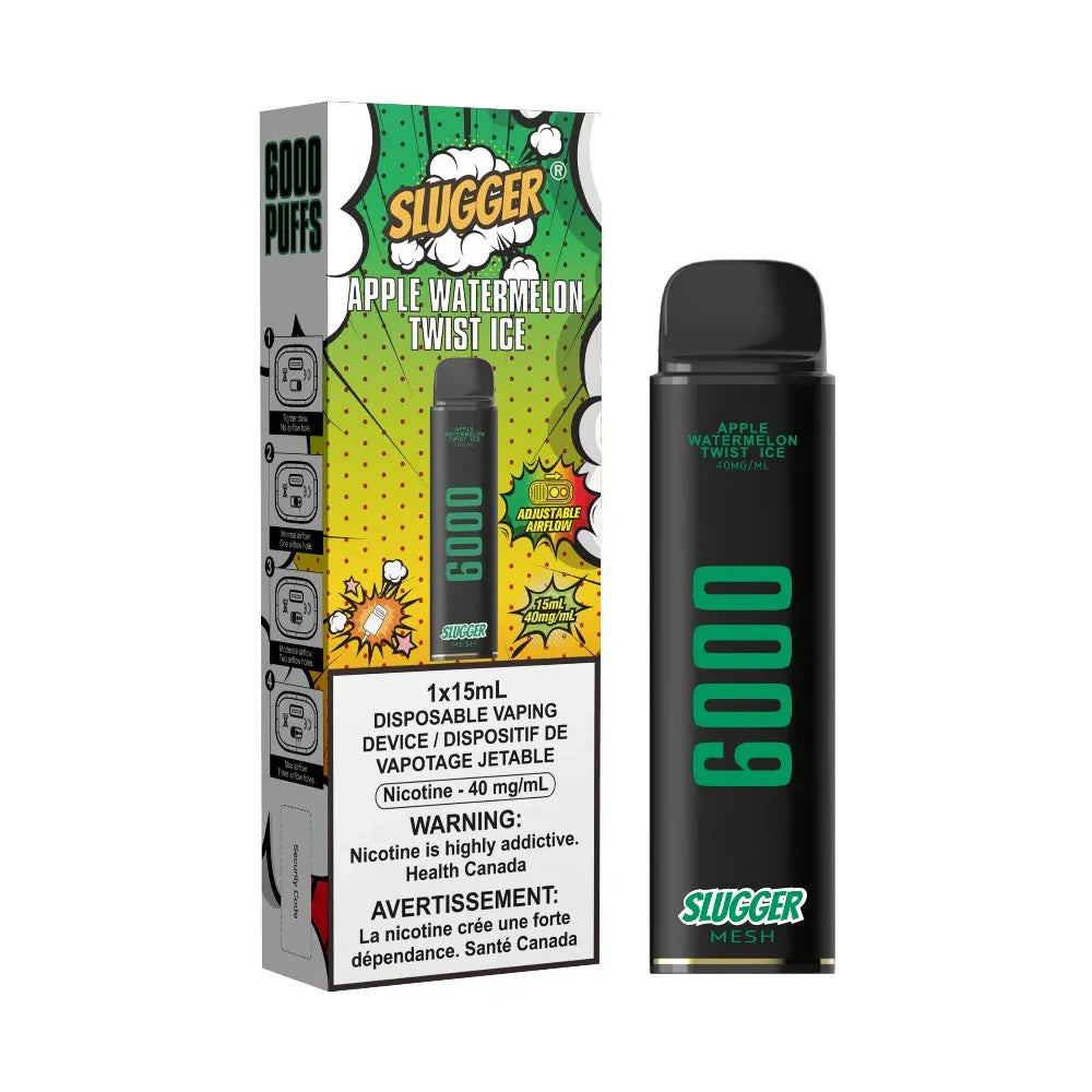 SLUGGER DISPOSABLE 6000 PUFFS APPLE WATERMELON TWIST