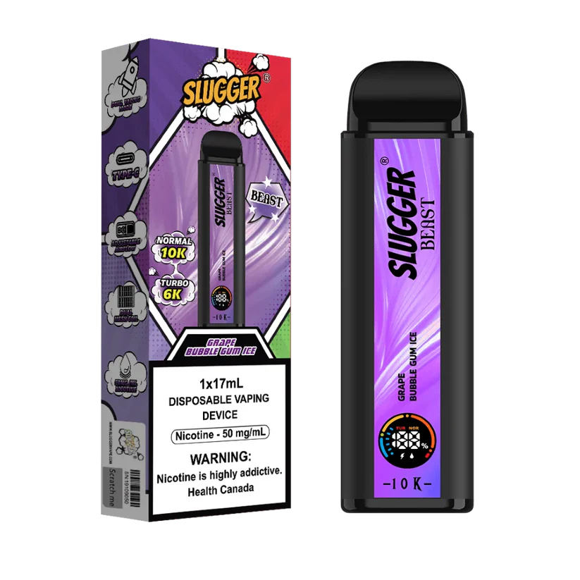 SLUGGER BEAST DISPOSABLE 10K PUFFS - GRAPE BUBBLEGUM ICE