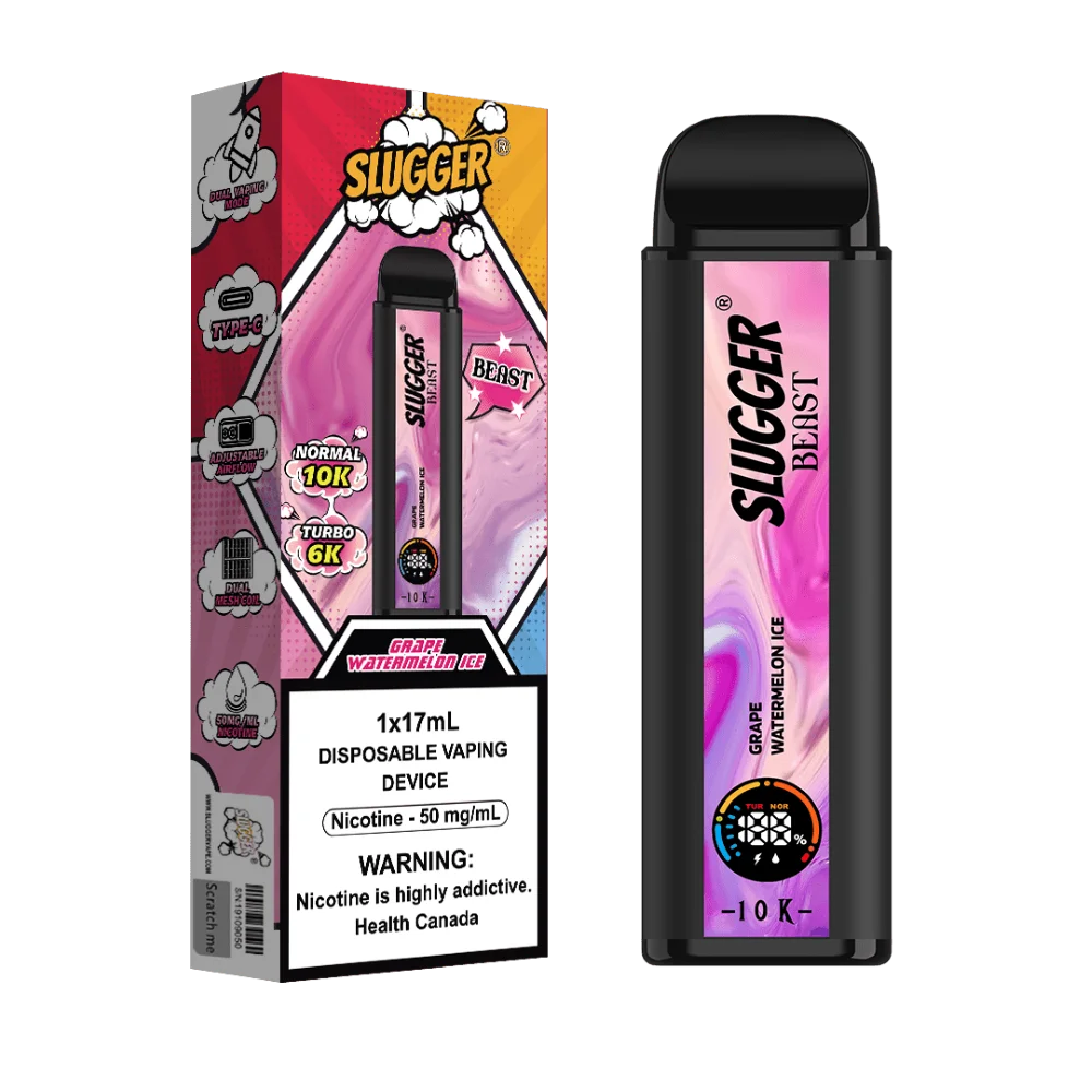 SLUGGER BEAST DISPOSABLE 10K PUFFS - GRAPE WATERMELON ICE