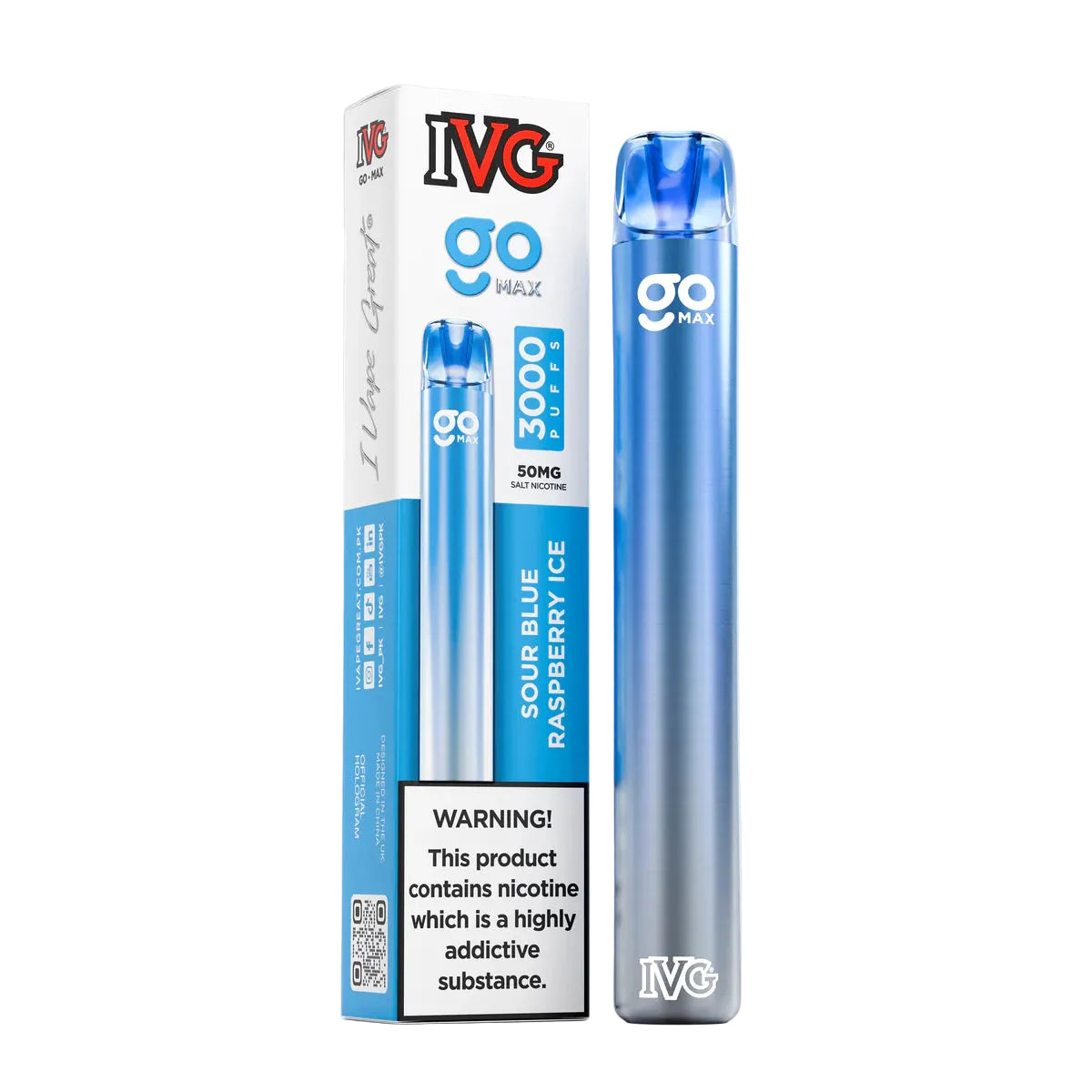 IVG GO MAX 3000 PUFFS- SOUR BLUE RASPBERRY ICE