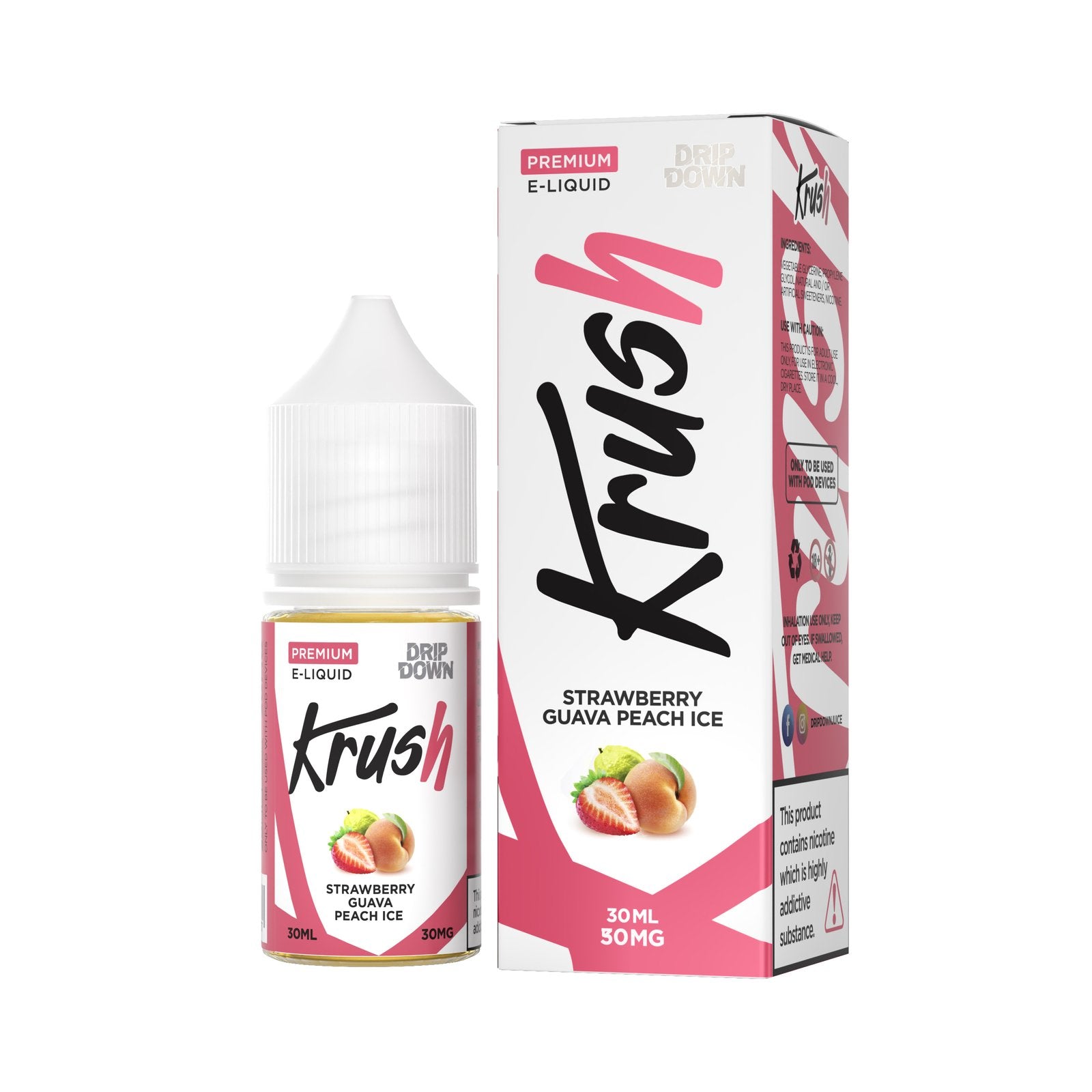 DRIP DOWN KRUSH SERIES - STRAWBERRY GUAVA PEACH ICE 30ML