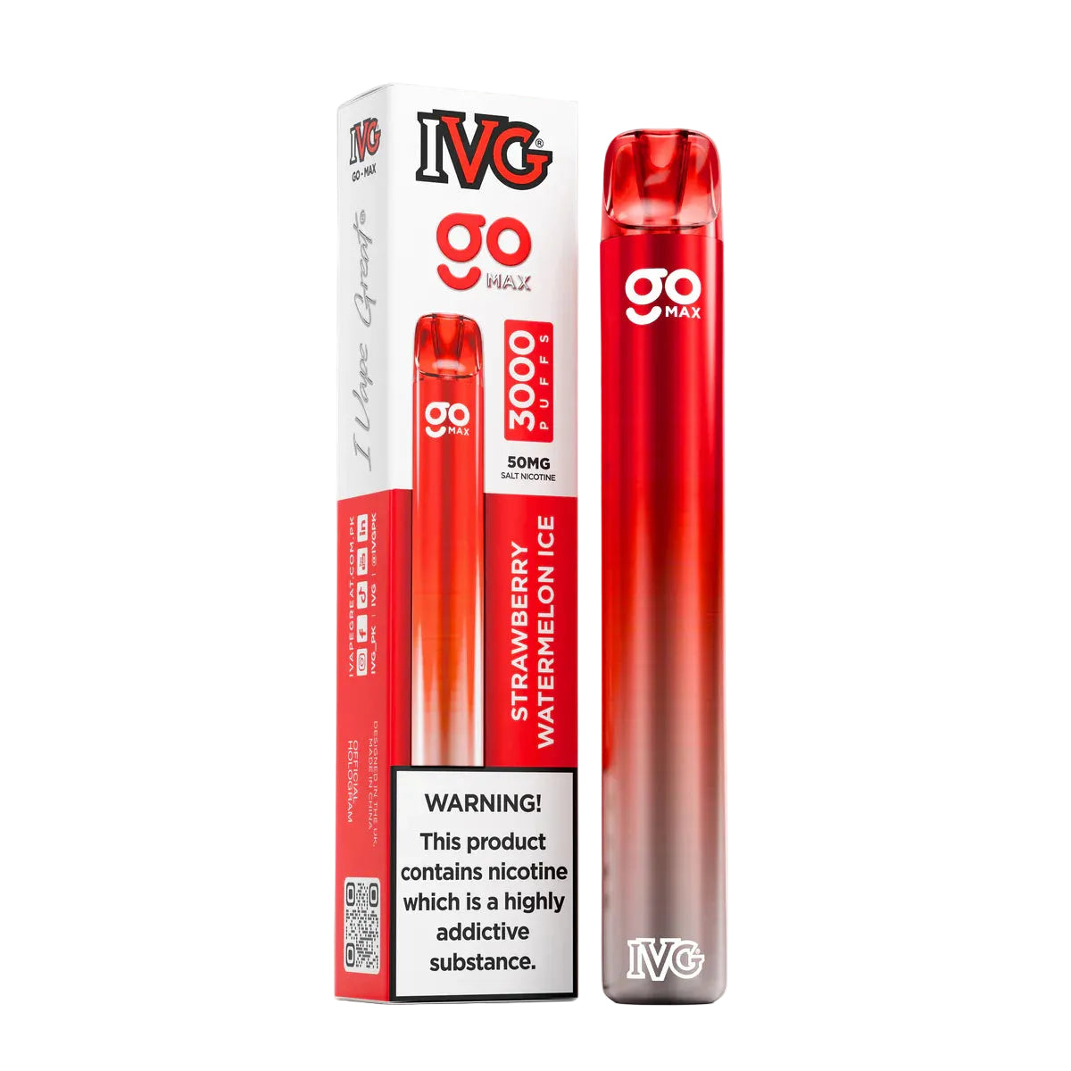 IVG GO MAX 3000 PUFFS- STRAWBERRY WATERMELON ICE