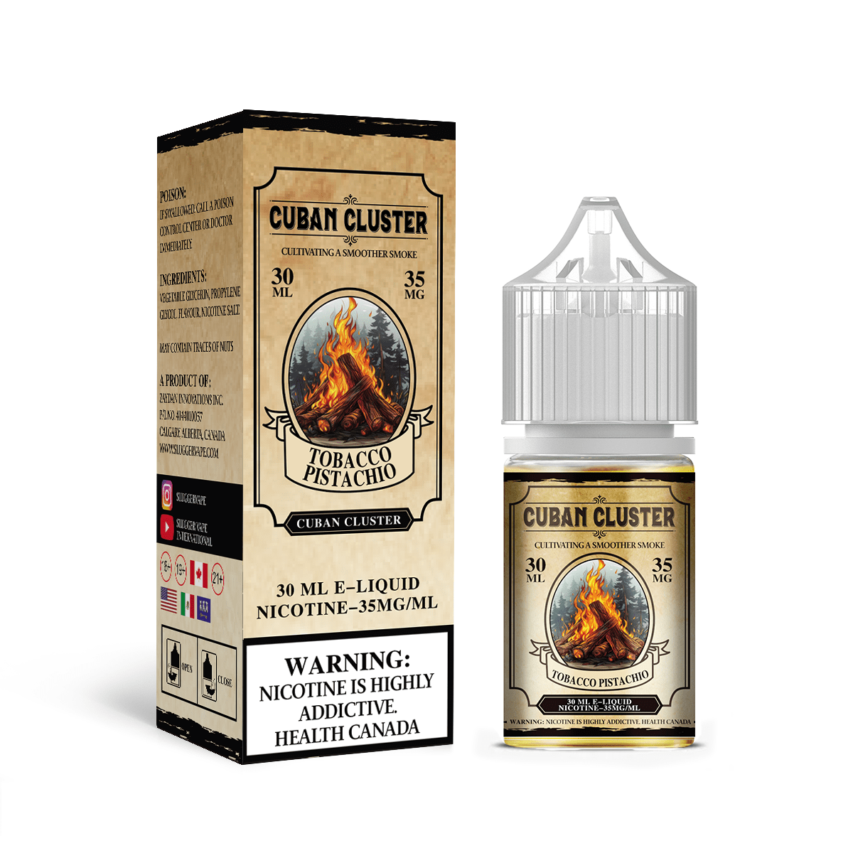 SLUGGER CUBAN CLUSTER SERIES - TOBACCO PISTACHIO 30ML