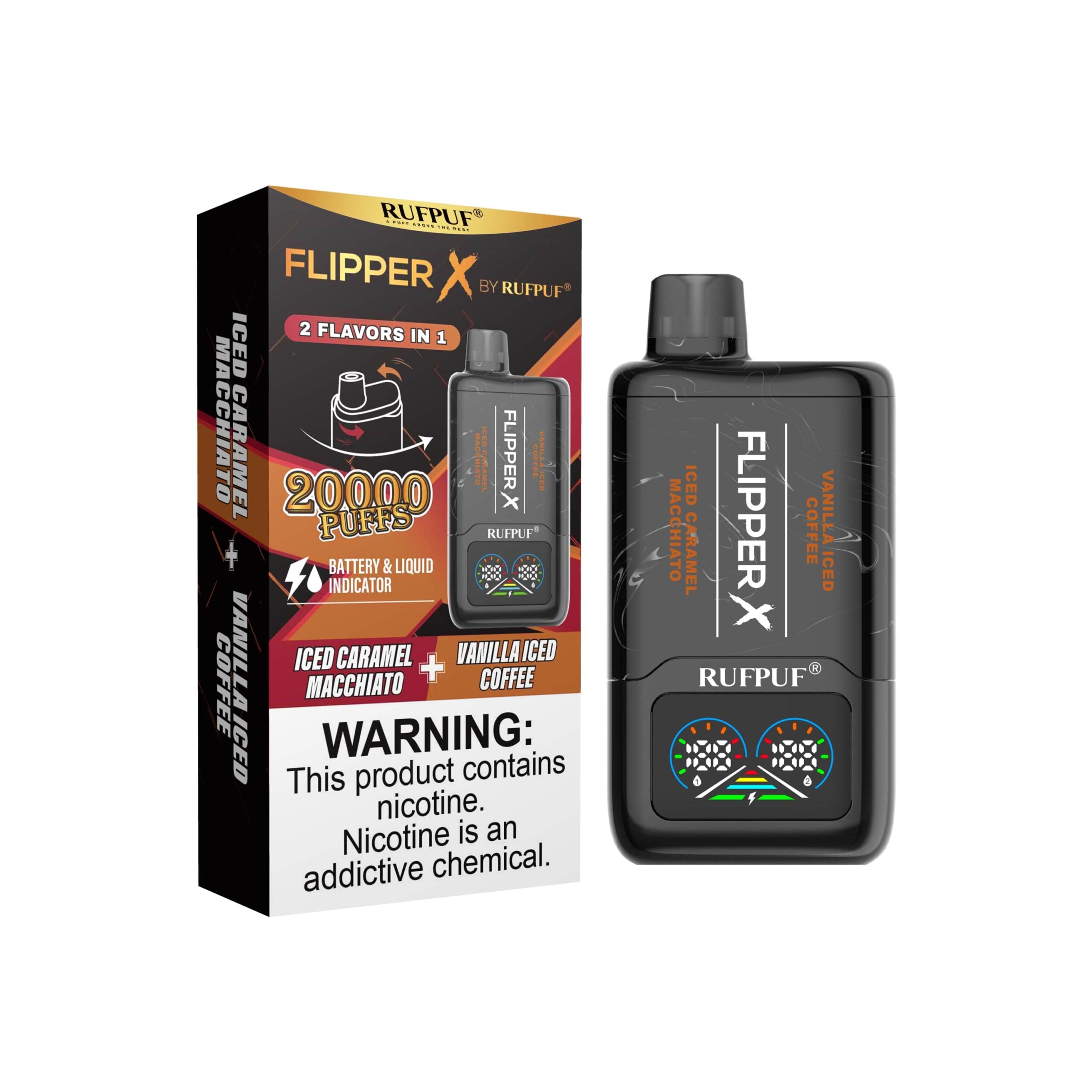 FLIPPER X 20K PUFFS - Caramel Macchiato + Vanilla Coffee