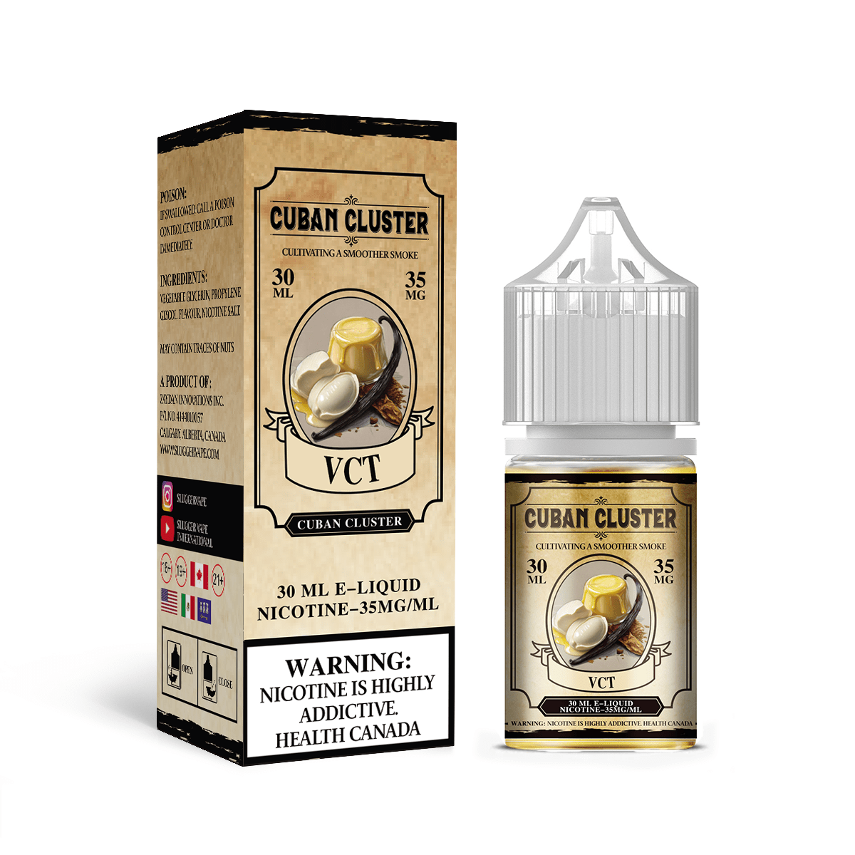 SLUGGER CUBAN CLUSTER SERIES - VANILLA CUSTARD TOBACCO 30ML