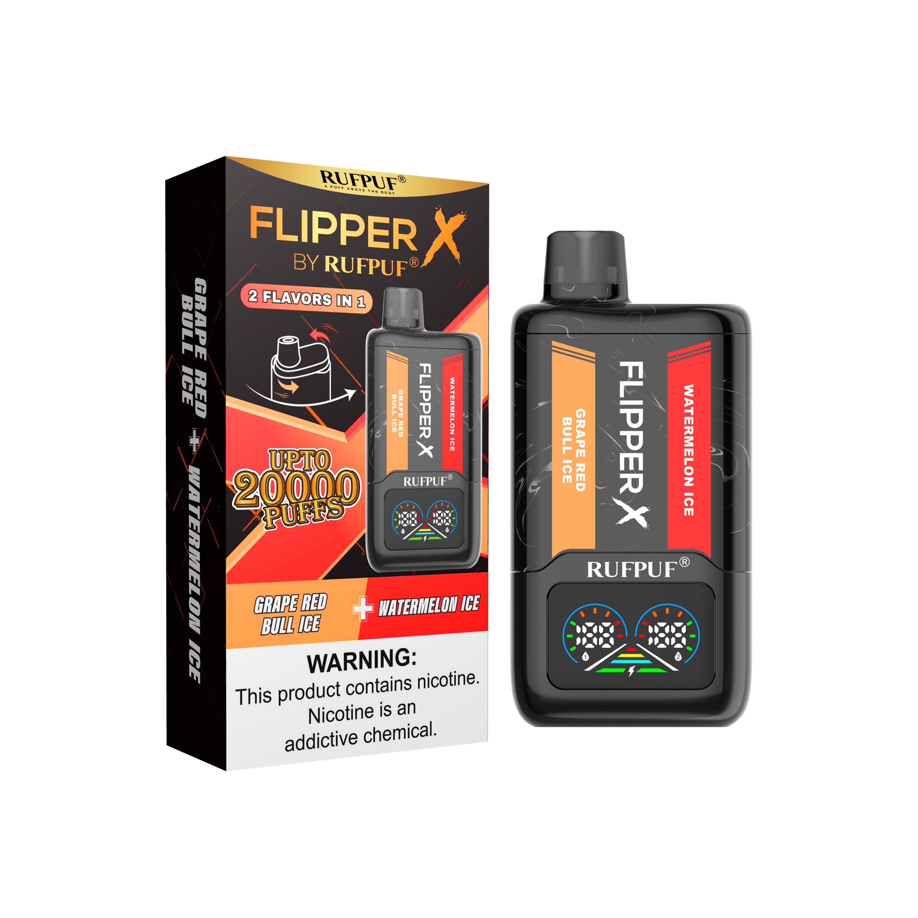 FLIPPER X 20K PUFFS - Watermelon Ice + Grape Red Bull Ice