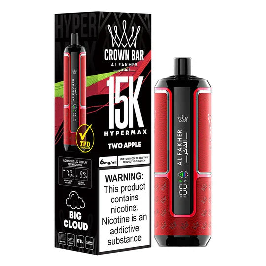 AL FAKHER CROWN BAR DISPOSABLE TWO APPLE 15000 PUFFS