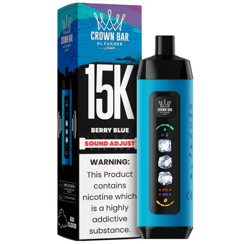 AL FAKHER CROWN BAR ICE ADJUCT DISPOSABLE BERRY BLUE 15K PUFFS