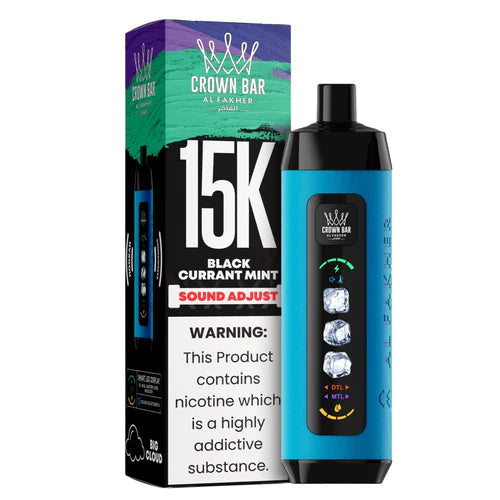 AL FAKHER CROWN BAR ICE ADJUCT DISPOSABLE BLACK CURRENT MINT 15K PUFFS