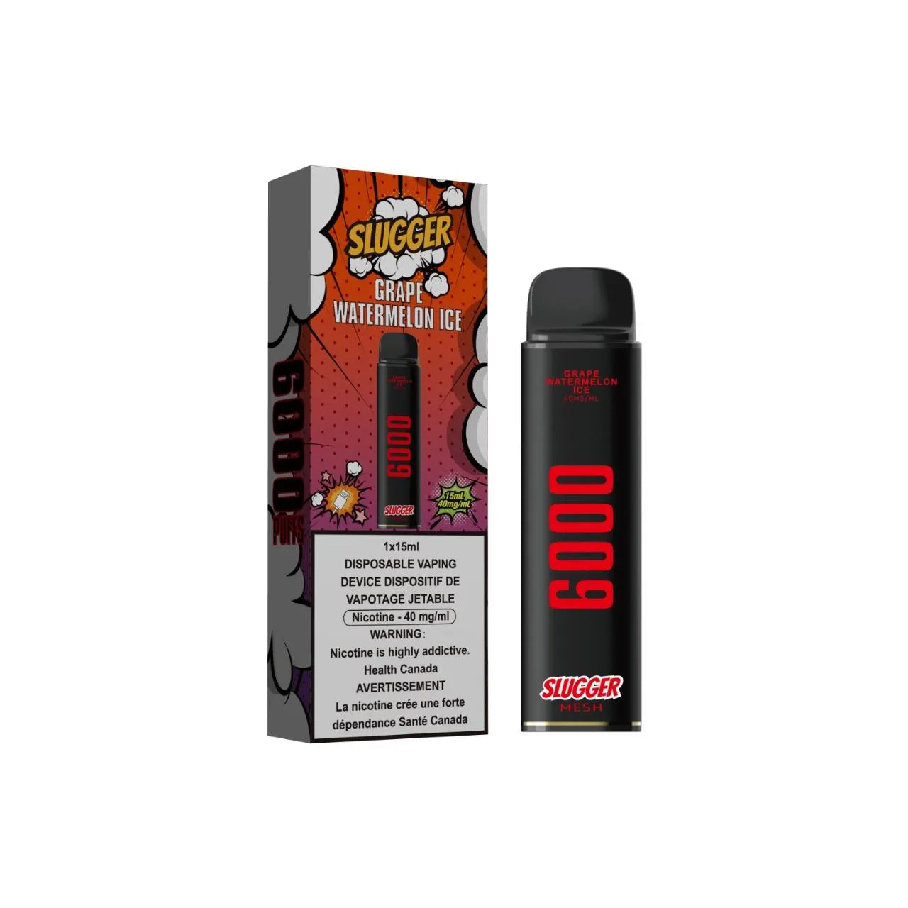 SLUGGER DISPOSABLE 6000 PUFFS GRAPE WATERMELON ICE