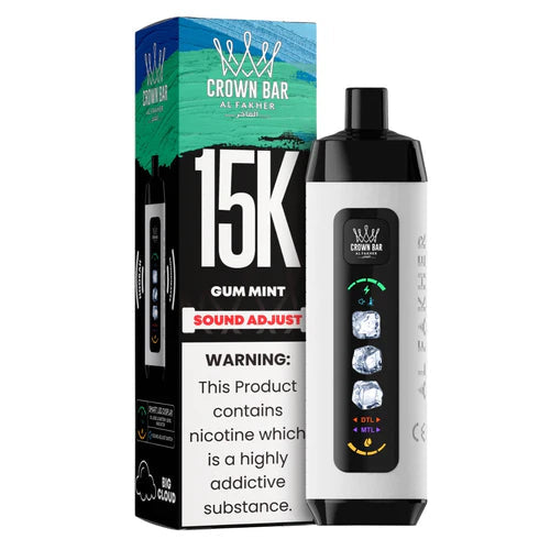 AL FAKHER CROWN BAR ICE ADJUCT DISPOSABLE GUM MINT 15K PUFFS