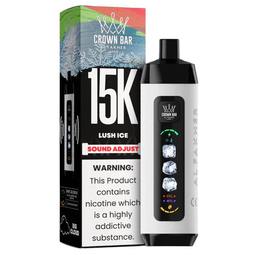 AL FAKHER CROWN BAR ICE ADJUCT DISPOSABLE LUSH ICE 15K PUFFS