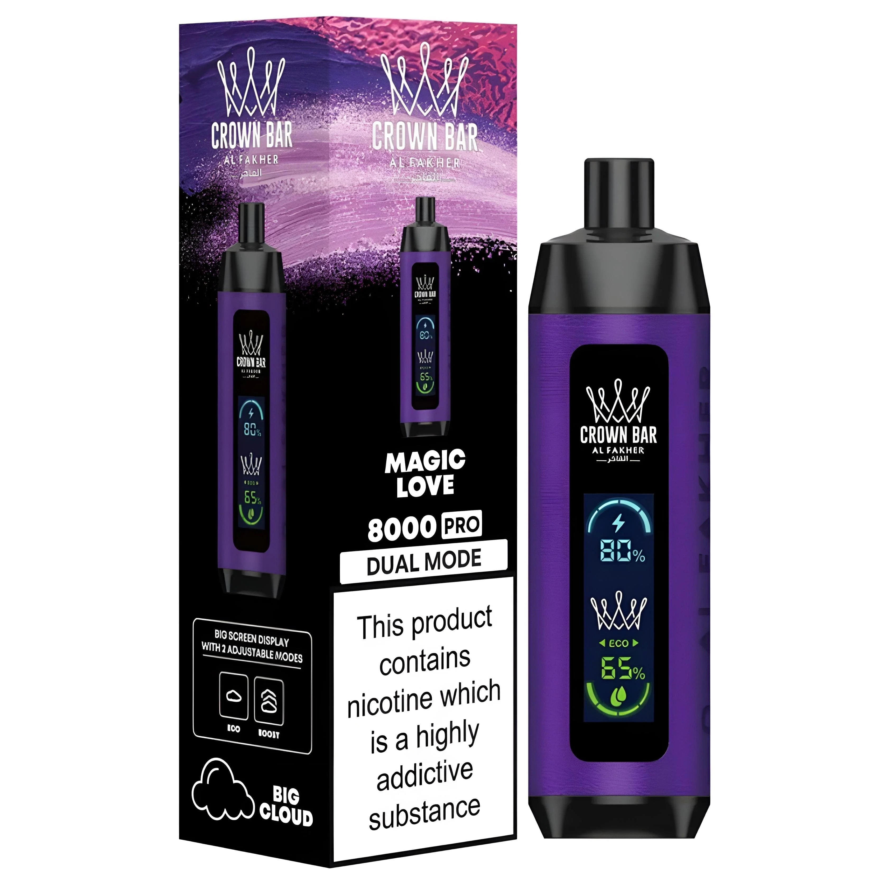 AL FAKHER CROWN BAR DISPOSABLE MAGIC LOVE 8000 PUFFS