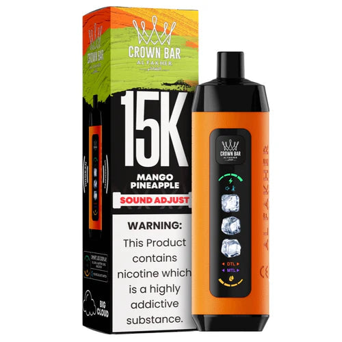 AL FAKHER CROWN BAR ICE ADJUCT DISPOSABLE MANGO PINEAPPLE 15K PUFFS