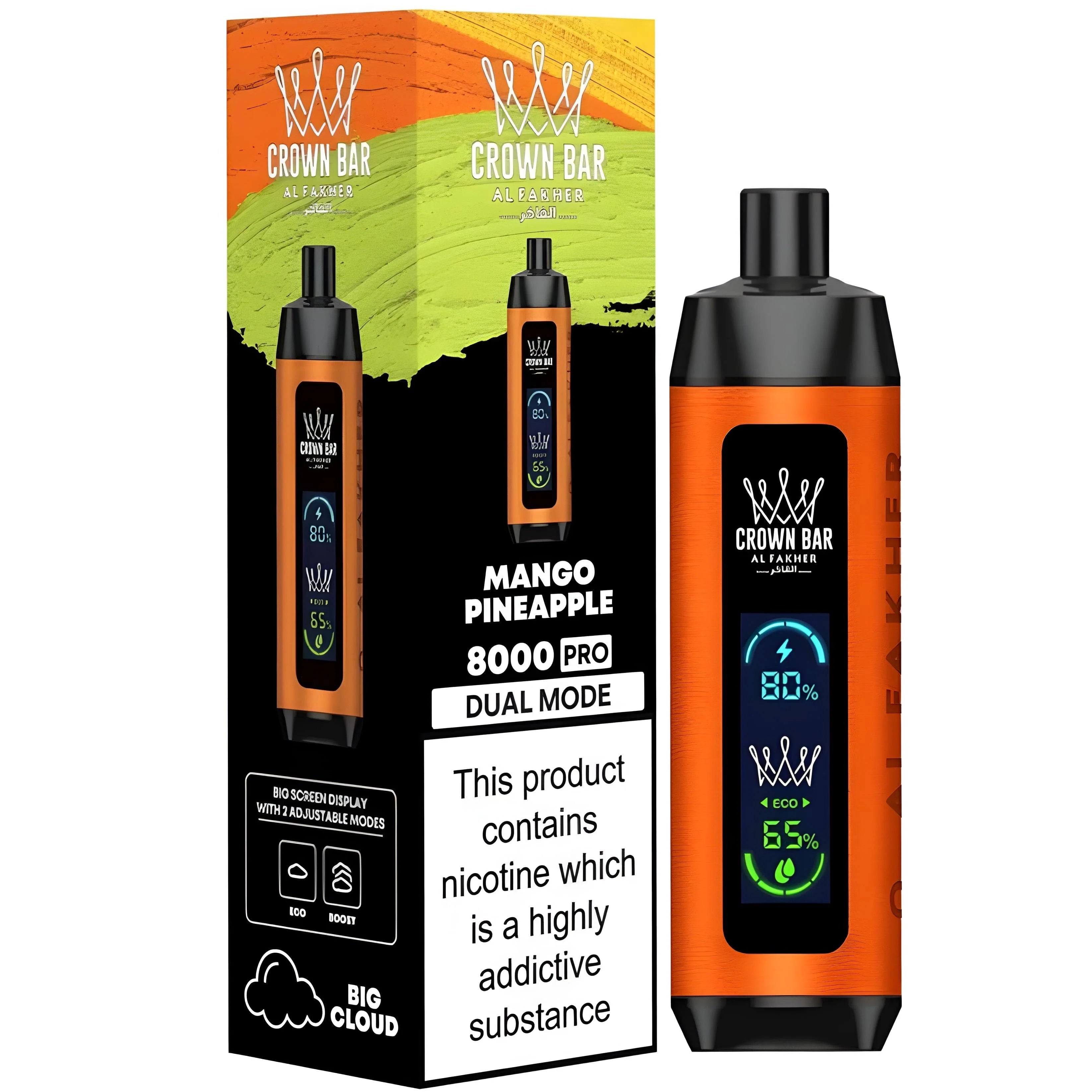 AL FAKHER CROWN BAR DISPOSABLE  MANGO PINEAPPLE 8000 PUFFS