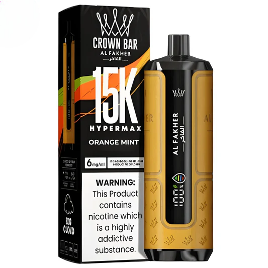 AL FAKHER CROWN BAR DISPOSABLE ORANGE MINT 15000 PUFFS