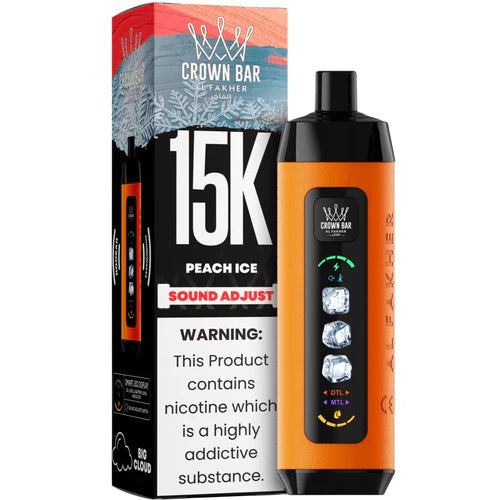 AL FAKHER CROWN BAR ICE ADJUCT DISPOSABLE PEACH ICE 15K PUFFS